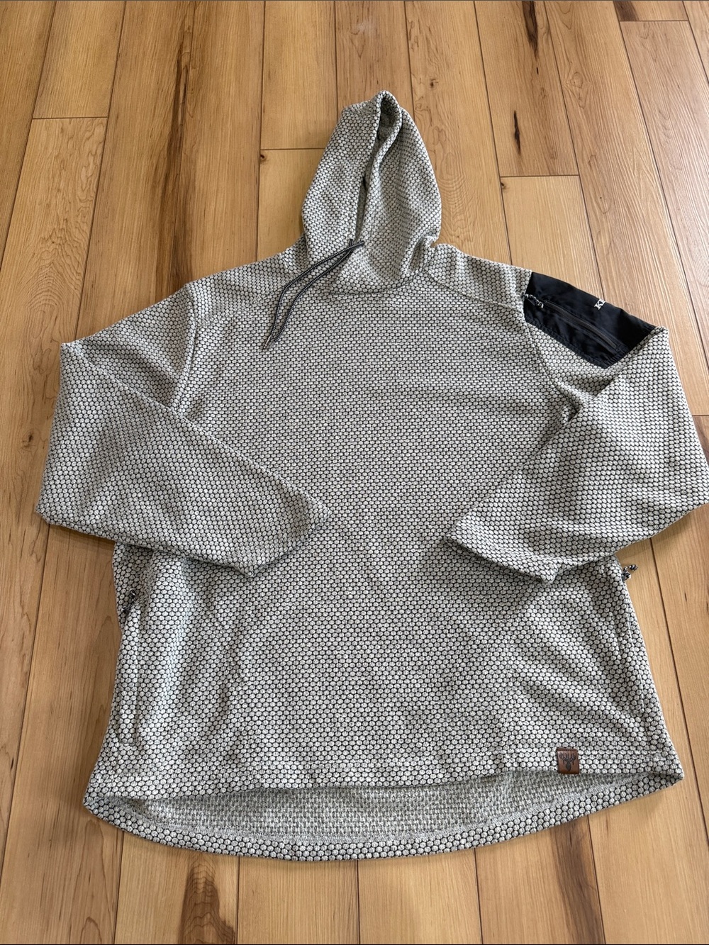 KING'S 3XL Cozy Textured Hoodie in Light Gray and Black